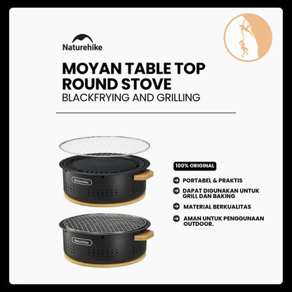 Kompor Arang Camping Portable Outdoor - Naturehike Moyan Table Top Round Stove / Blackfrying & Grilling