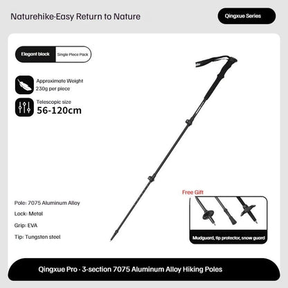 Tongkat Gunung/Hiking - Naturehike Qing Xue Base Three-Section 7075 Aluminum Alloy Trekking Pole / NH17D017-D