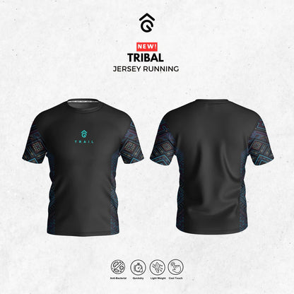 Kaos Lari/Running Jersey Short - Angsana TRIBAL - Super Ringan/Anti UV