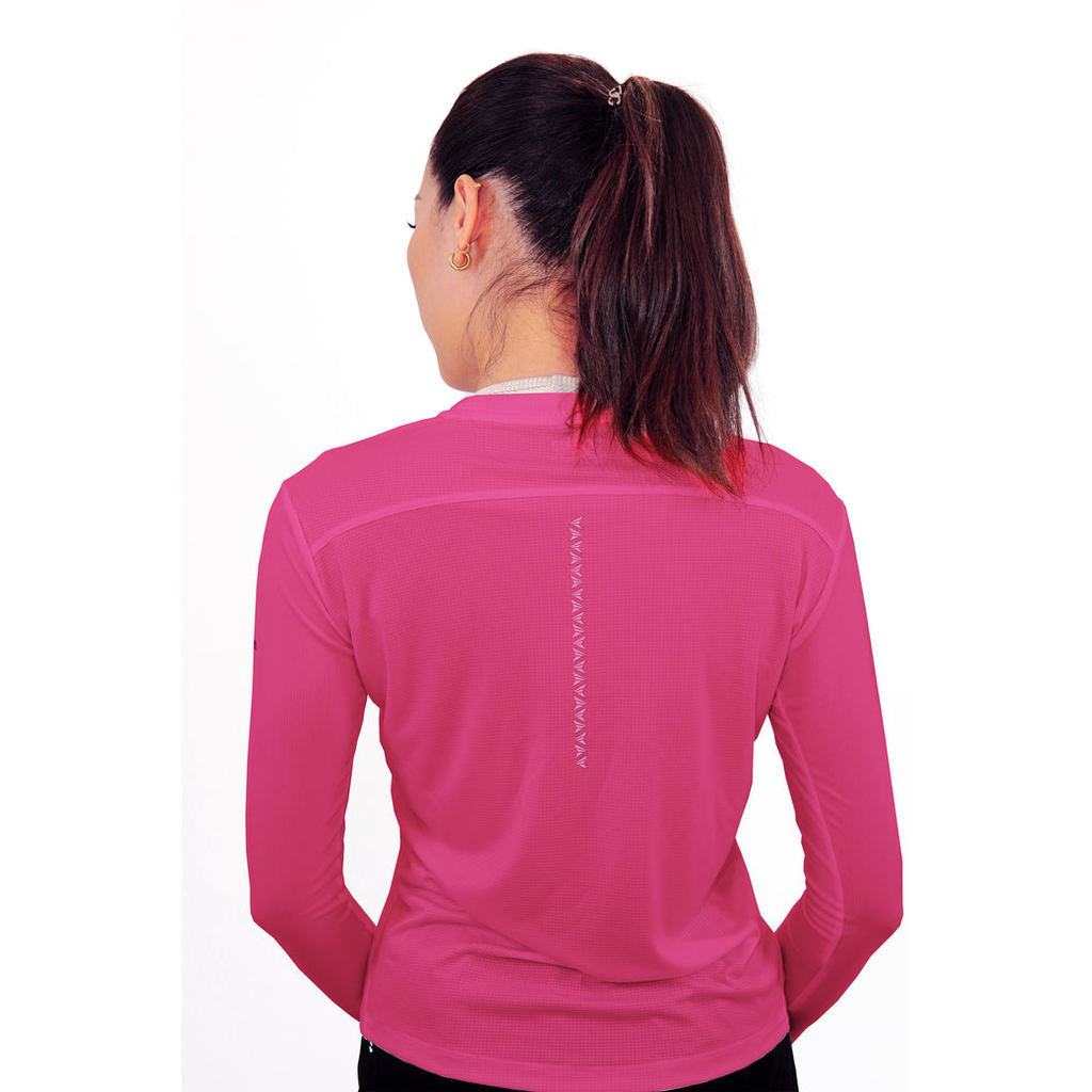 Kaos Wanita  Jersey Dryfit Baju Olahraga - Trijee ES HummingBird Long Sleeve Women - Pink