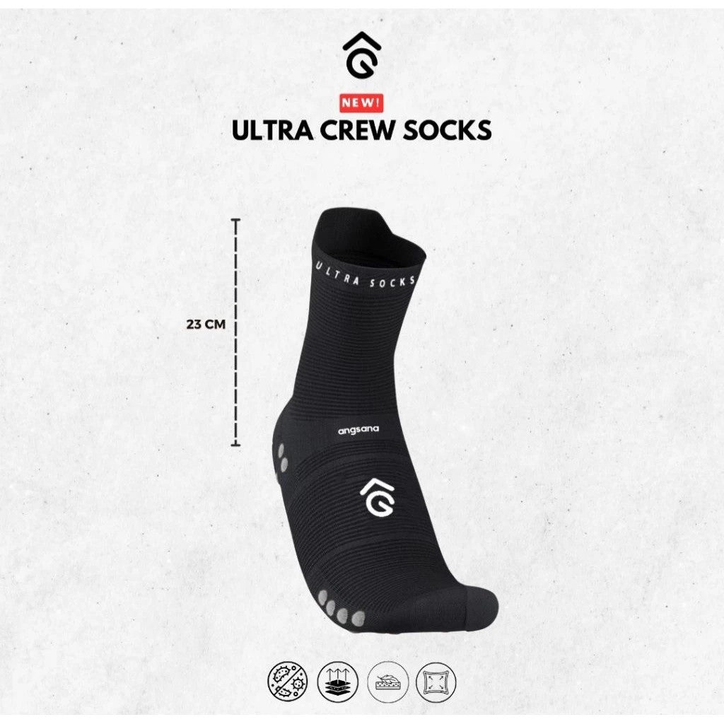 Kaos Kaki Lari Ultra - Angsana Compression Socks Crew