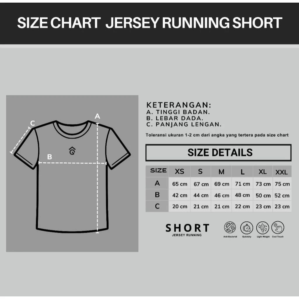 Kaos Lari/Running Jersey Short - Angsana TRIBAL - Super Ringan/Anti UV