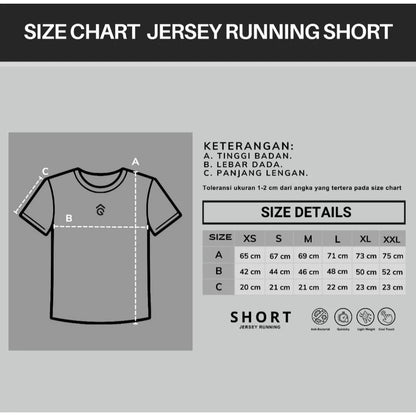 Kaos Lari/Running Jersey Short - Angsana TRIBAL - Super Ringan/Anti UV