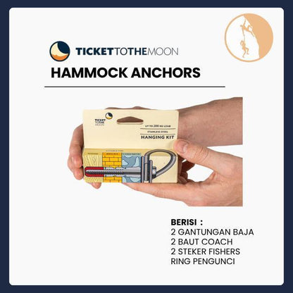 Ticket To The Moon - 2x Gantungan Hammock Stainless Steel untuk Indoor & Outdoor Camping Ayunan