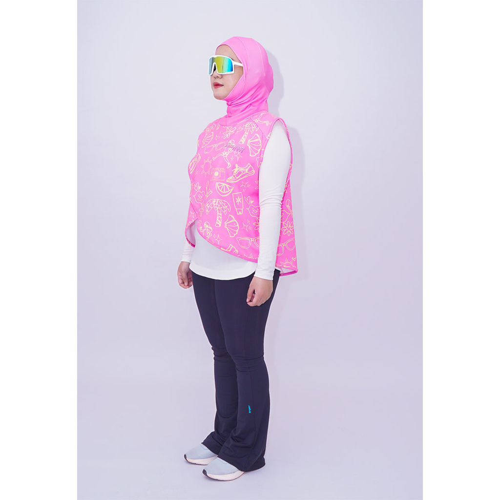Hijab Outer Lari/Olahraga - Trijee Sun Sweat Activated (Pink)