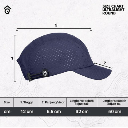 Topi Lari Ringan & Breathable - Angsana Series Round Running Cap
