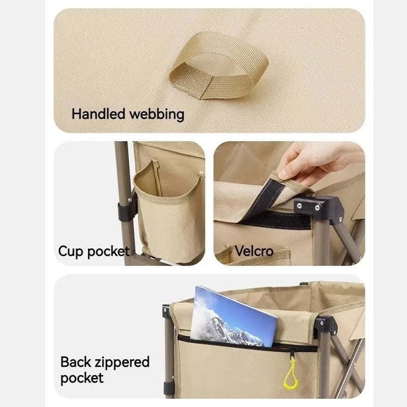 Trolley/Gerobak Lipat Portable - Naturehike Light Folding Gathering Camping Cart / Khaki / 185+90L / CNK2450JJ017