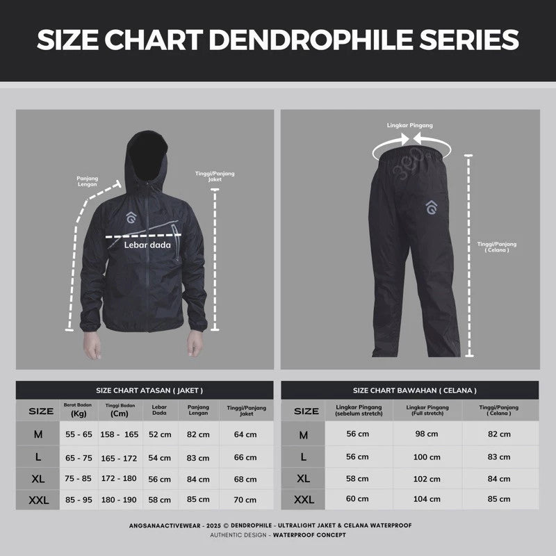 Jaket Celana Waterproof Pocketable - Angsana Dendrophile Series
