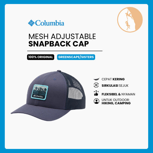 Topi Outdoor Unisex - Columbia Mesh Snap Back Cap High & Adjustable  (Nocturnal/Sisters)