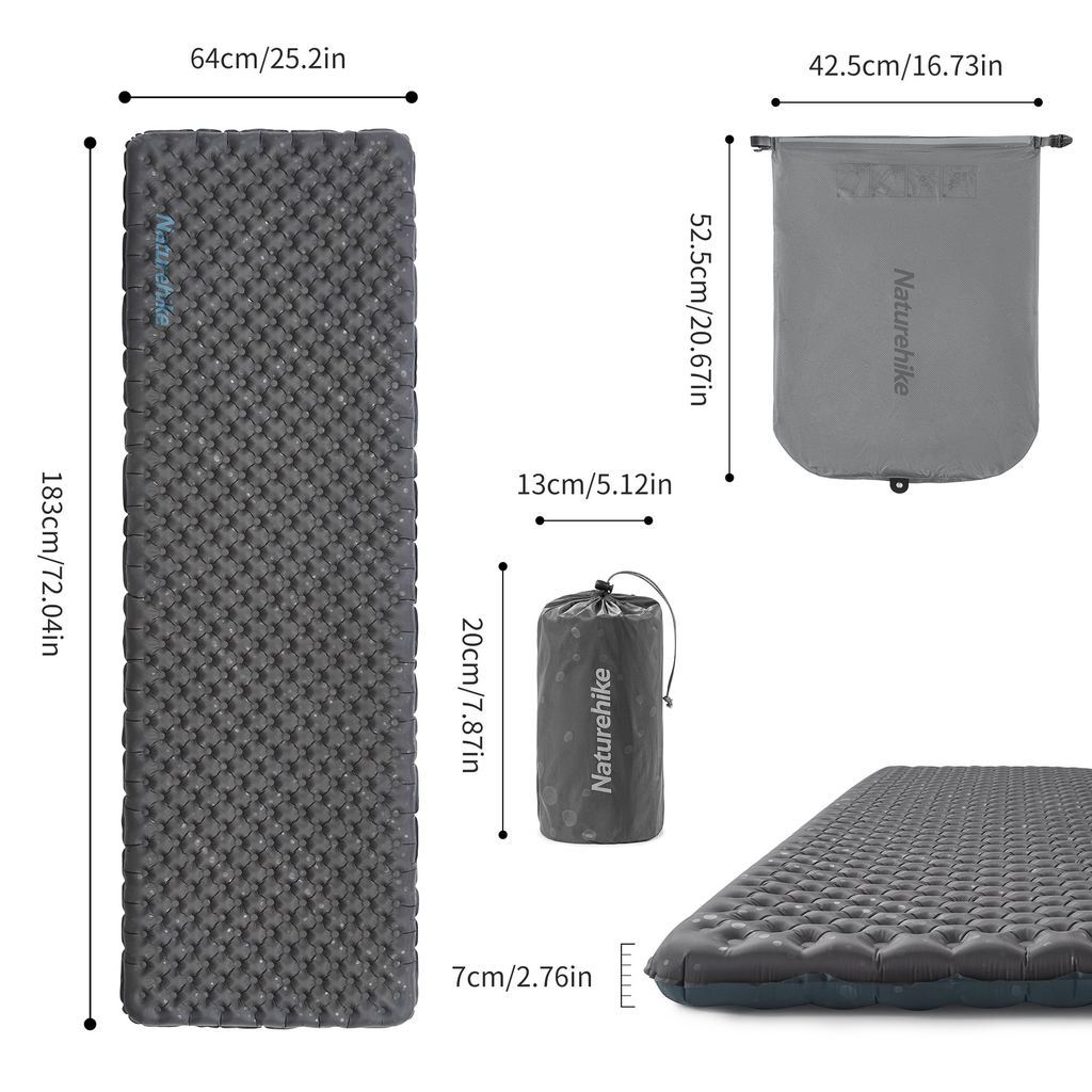 Matras Angin Camping - Naturehike TuYe™ 3.5 Ultralight Inflatable Pad (Square)