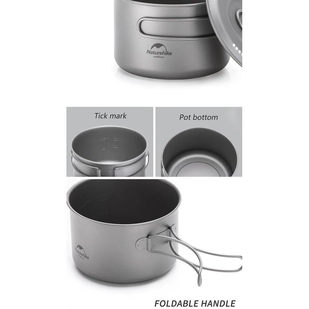Alat Masak Camping Outdoor/Cooking Pot - Naturehike TDG02 outdoor Ti Pot Ti Color/1300ML