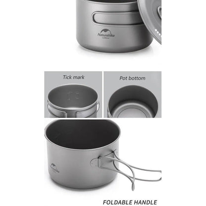 Alat Masak Camping Outdoor/Cooking Pot - Naturehike TDG02 outdoor Ti Pot Ti Color/1300ML
