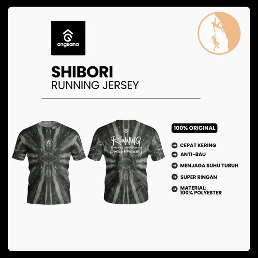 Kaos Lari/Running Jersey Short - Angsana SHIBORI - Super Ringan/Anti UV