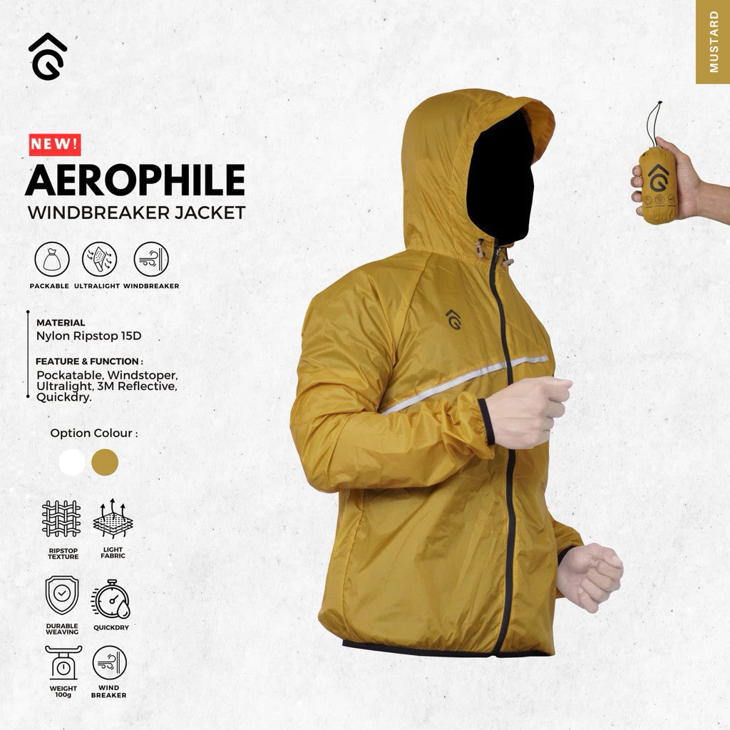 Jaket Windbreaker Ultralight - Angsana Aerophile Packable  Jacket Trail Running