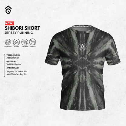 Kaos Lari/Running Jersey Short - Angsana SHIBORI - Super Ringan/Anti UV