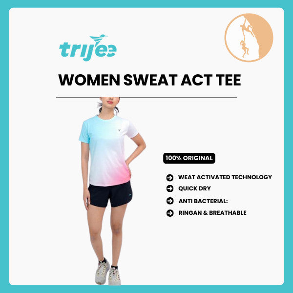 Kaos Wanita Dry Fit Baju Olahraga - Trijee Women Sweat Act Tee