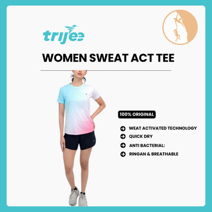 Kaos Wanita Dry Fit Baju Olahraga - Trijee Women Sweat Act Tee