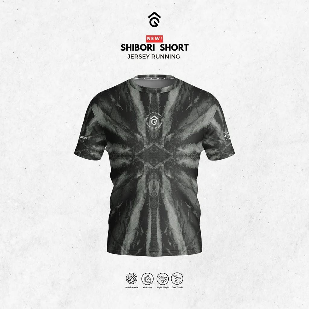 Kaos Lari/Running Jersey Short - Angsana SHIBORI - Super Ringan/Anti UV