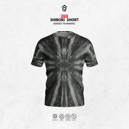 Kaos Lari/Running Jersey Short - Angsana SHIBORI - Super Ringan/Anti UV