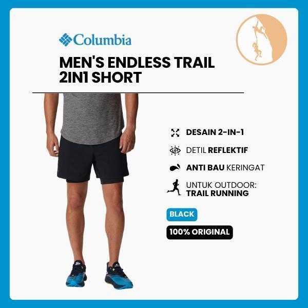 Columbia Men's Endless Trail 2In1 Short - Celana Pendek Lari /Trail Running Pria/Technical Outdoor