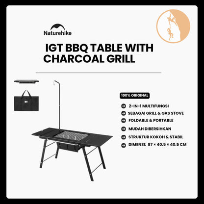 Meja Grill Portable Camping - Naturehike IGT BBQ Table with Charcoal Grill / CNK2350CF018