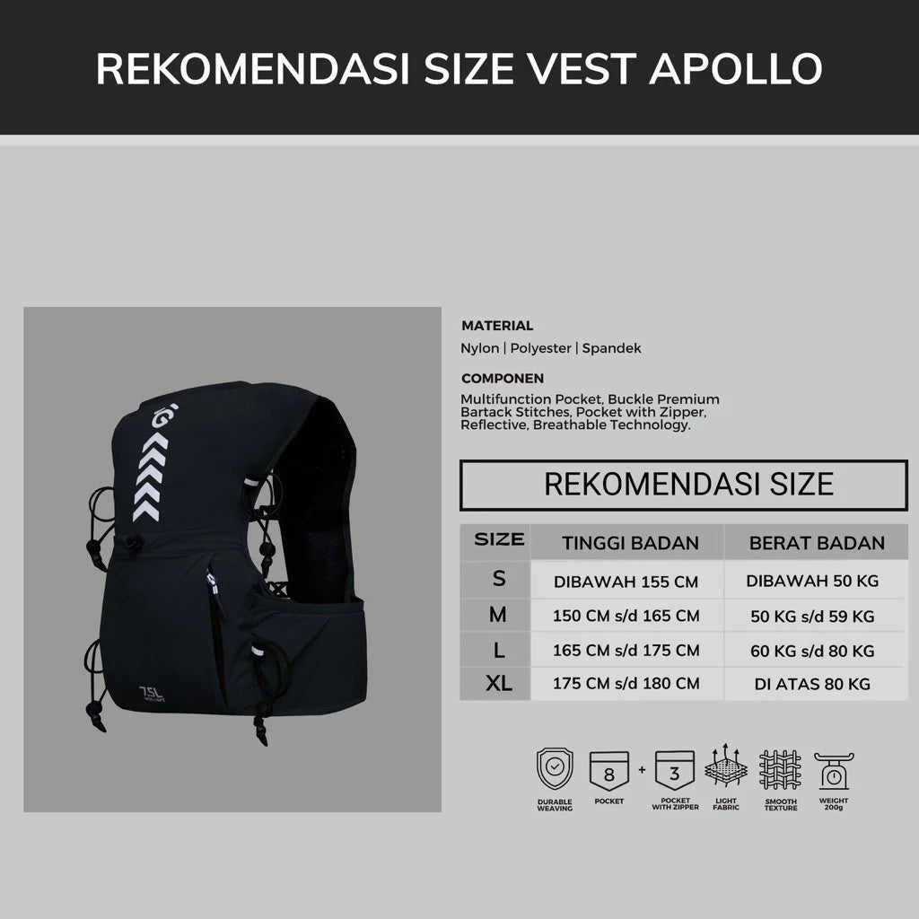 Rompi Lari / Vest Trail Running - Angsana Apollo Hydropack Access