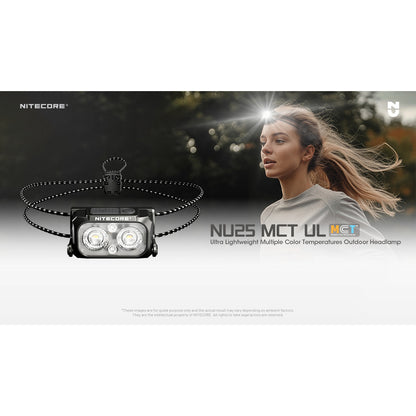 Senter Kepala LED Headlamp - NITECORE NU25 MCT UL 3in1 Color 400 Lumens 700mAh IP66