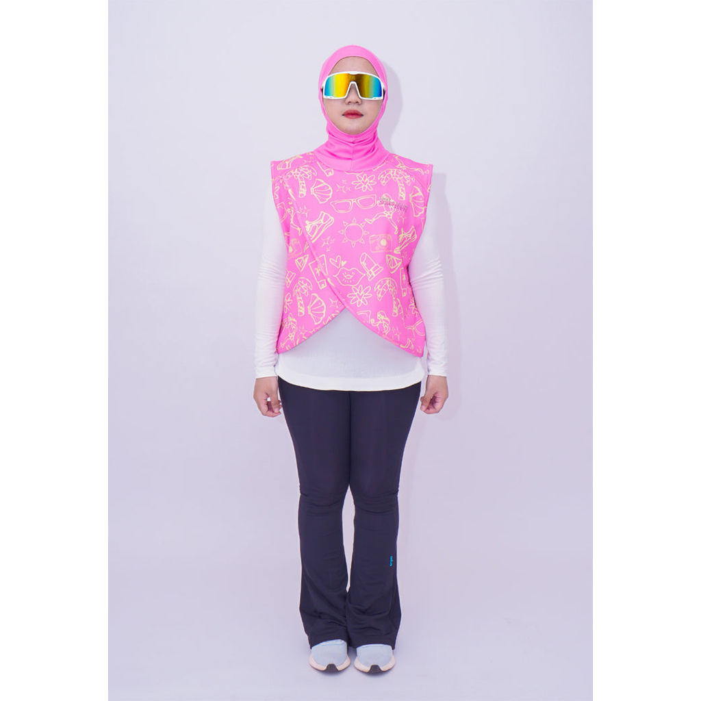 Hijab Outer Lari/Olahraga - Trijee Sun Sweat Activated (Pink)