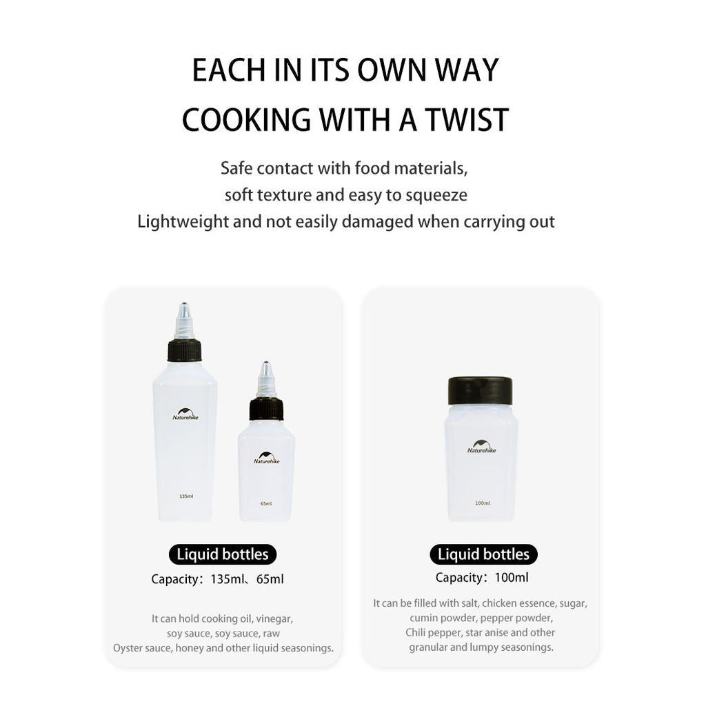 Set Botol Bumbu Praktis - Naturehike Shiwei Portable Seasoning Bottle Set / 6 in 1