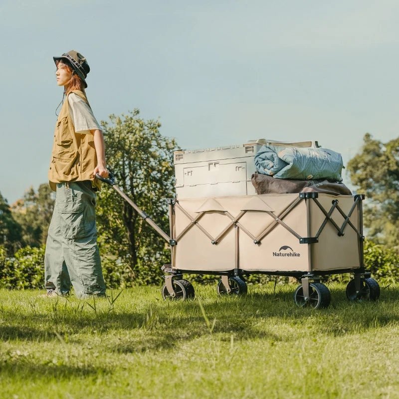 Trolley/Gerobak Lipat Portable - Naturehike Light Folding Gathering Camping Cart / Khaki / 185+90L / CNK2450JJ017