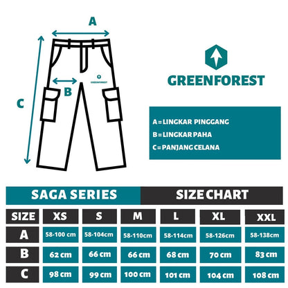 Celana Cargo Highwaist Oversize Unisex - Greenforest Saga