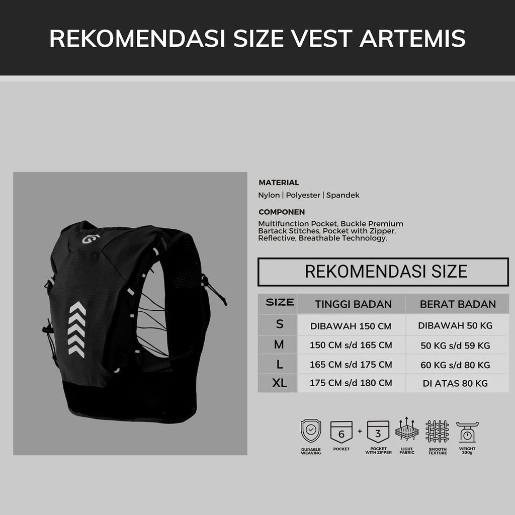 Rompi Lari / Vest Trail Running - Angsana Artemis Breathable Hydro Tech
