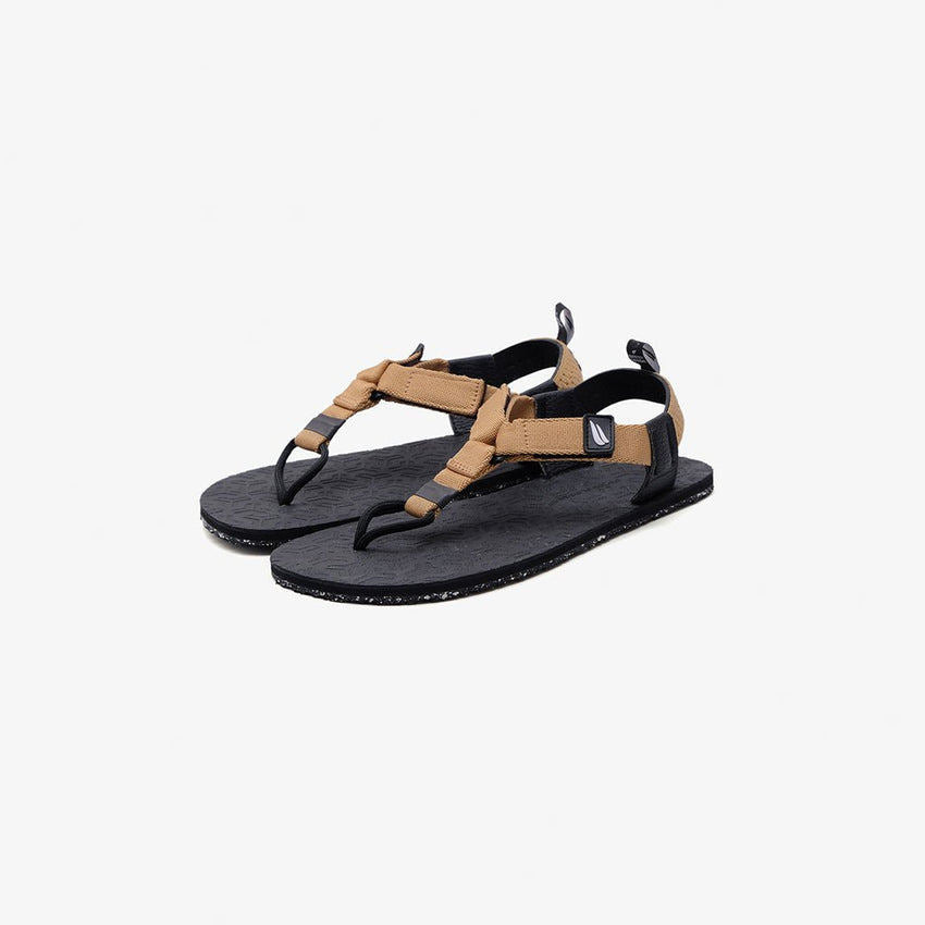 Pyopp Fledge Jelajah Road Barefoot Flip Flops - Tincel Brown On Black