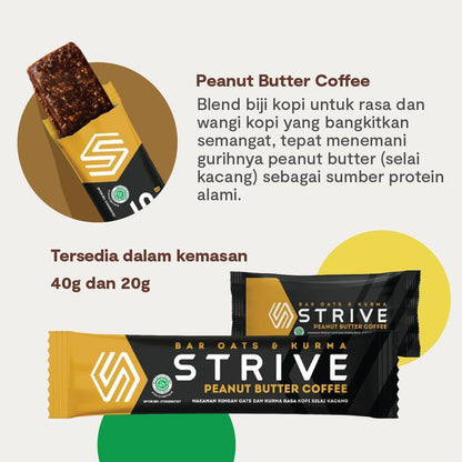 Strive Energy Bar Peanut Butter Coffee - Camilan Instant Berenergi