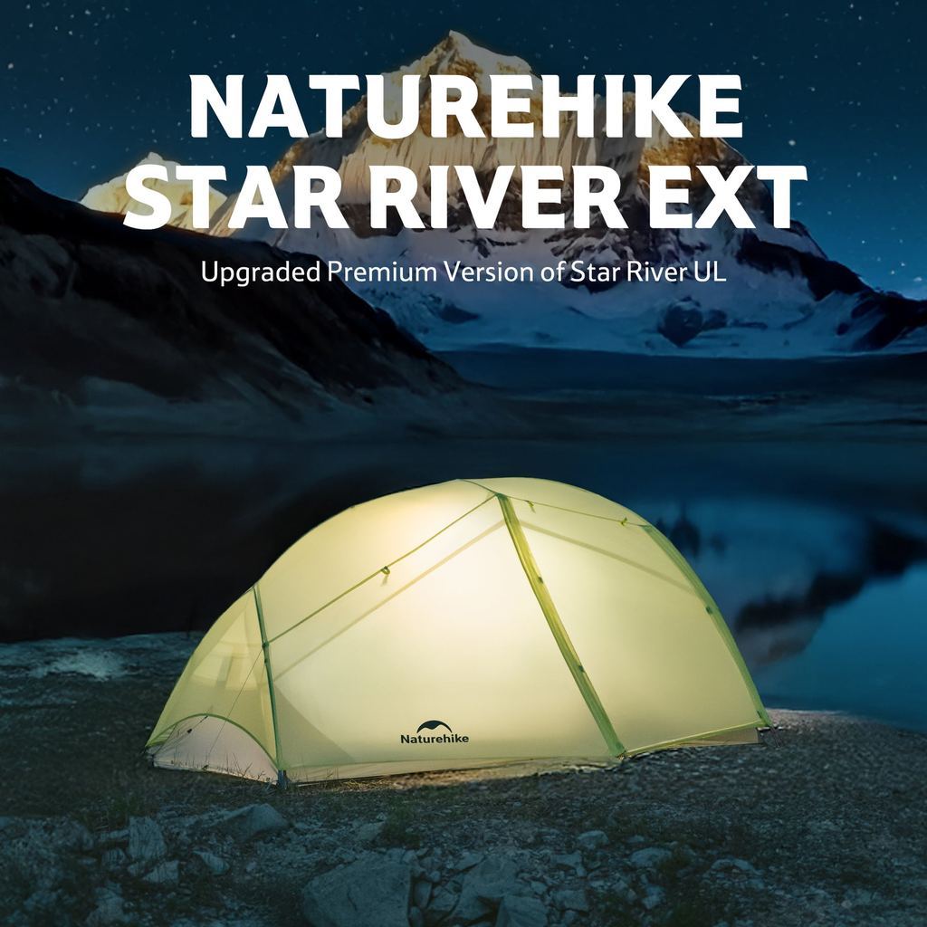 Tenda Camping/Ultralight Backpacking Tent - Naturehike Star River™ EXT / Kapasitas 2 Orang / 10D Nylon