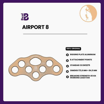 Rigging Plate Aluminium - Beal Airport 8 - Standar CE EN12275