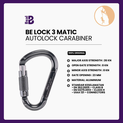Karabiner Panjat - Beal Be Lock 3-Matic Carabiner