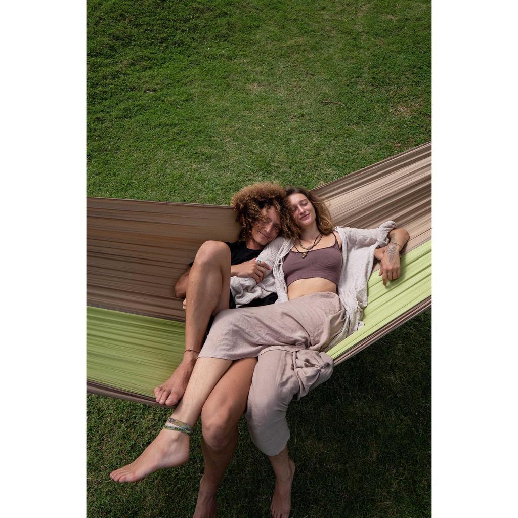 Ticket To The Moon Honeymoon Hammock Green Apple/Ice Brown Kasur Tidur Camping Outdoor Ayunan Super Luas Nyaman 500 x 300 cm Beban 300 kg