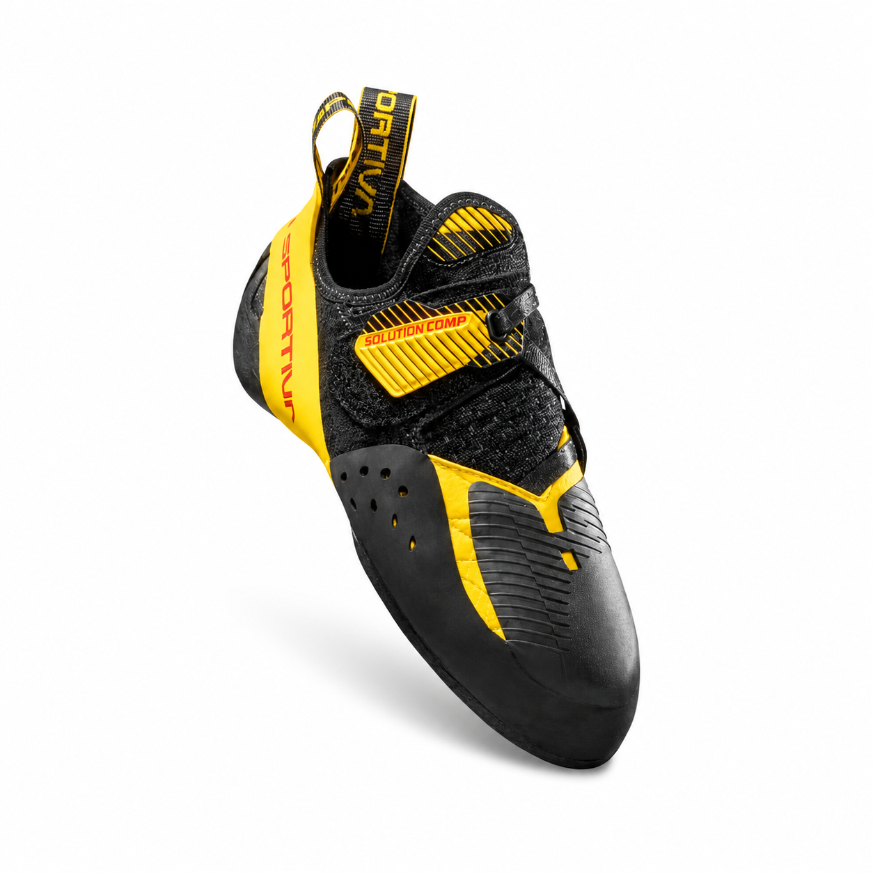 La Sportiva Solution Comp (Black/Yellow) - Sepatu Panjat Tebing/Bouldering/Indoor/Sport Climbing